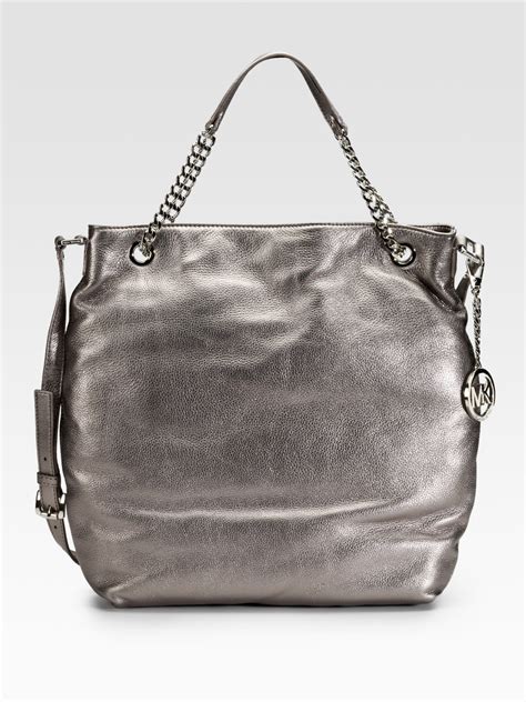 michael kors tt jet set chain shoulder gunmetal|Michael Kors tote bag.